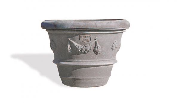 Klassischer grauer Terracotta Topf - Vaso festonato